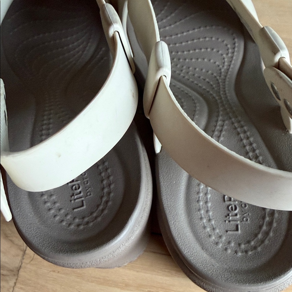 Crocs Brooklyn High Wedge Sandal Bone Mushroom Platform‎ Women Size 8 206222-2BC - Picture 9 of 11